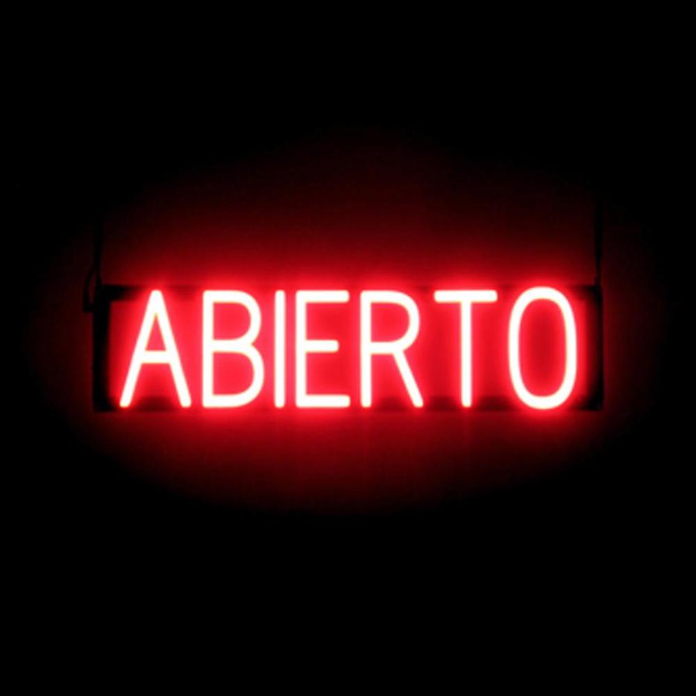 SpellBrite ABIERTO Sign | Neon Abierto Sign Look, LED Light | 25.2&Prime; x 6.3&Prime;