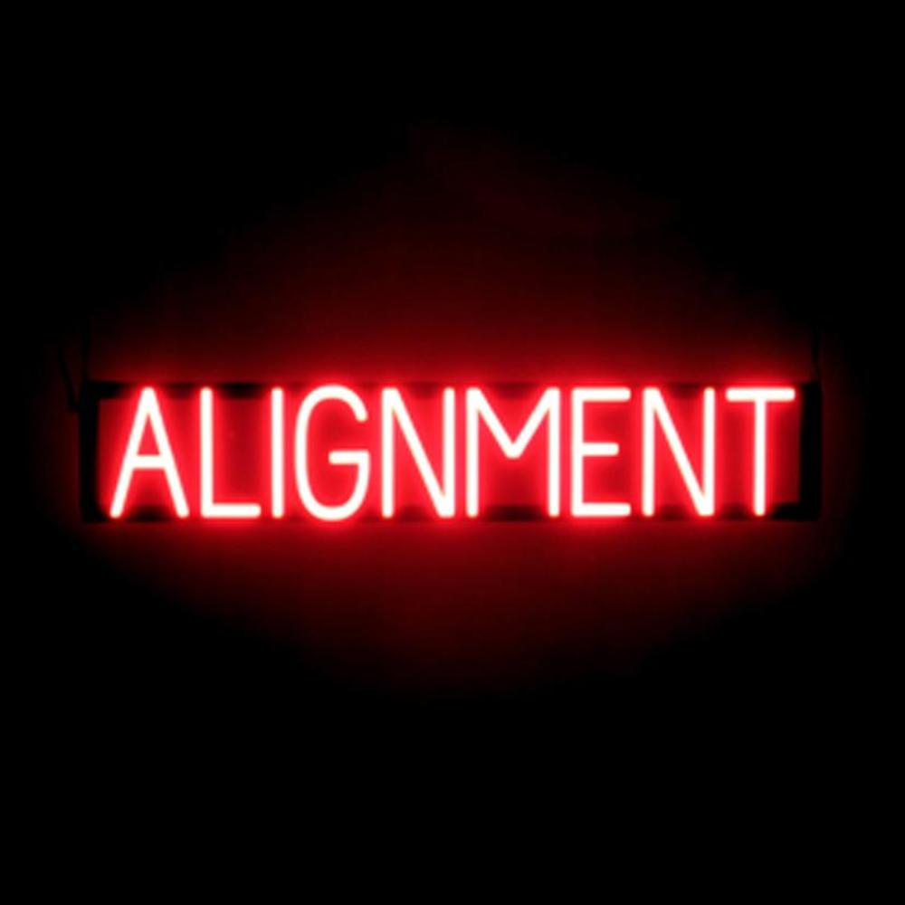 SpellBrite ALIGNMENT Sign | Neon Alignment Sign Look, LED Light | 33.5″ x 6.3″