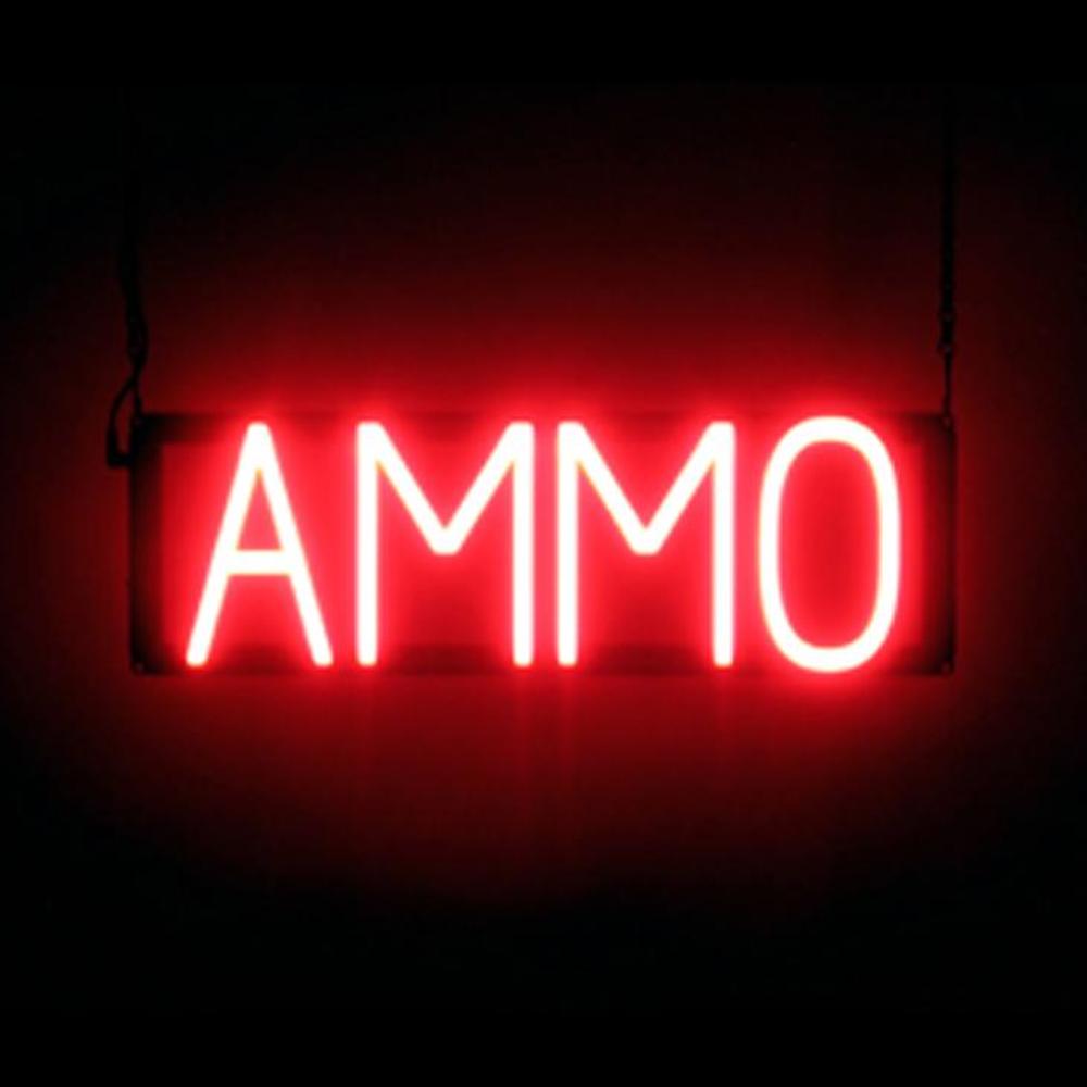 SpellBrite AMMO Sign | Neon Ammo Sign Look, LED Light | 19.6″ x 6.3″