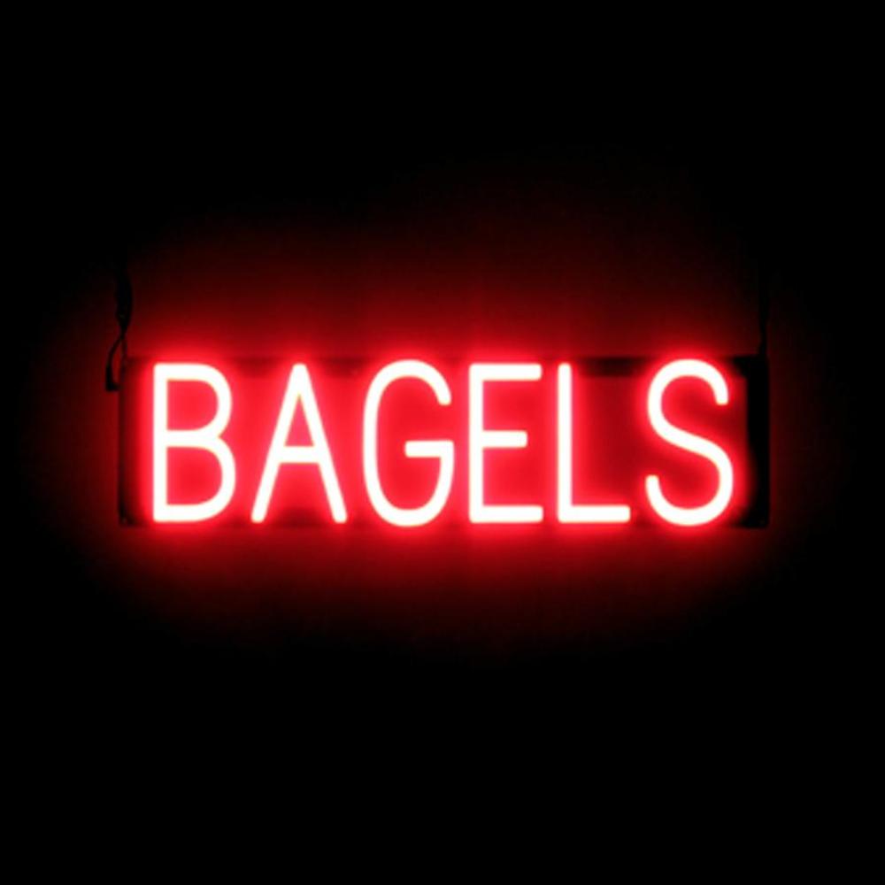 SpellBrite BAGELS Sign | Neon Bagels Sign Look, LED Light | 23.7″ x 6.3″