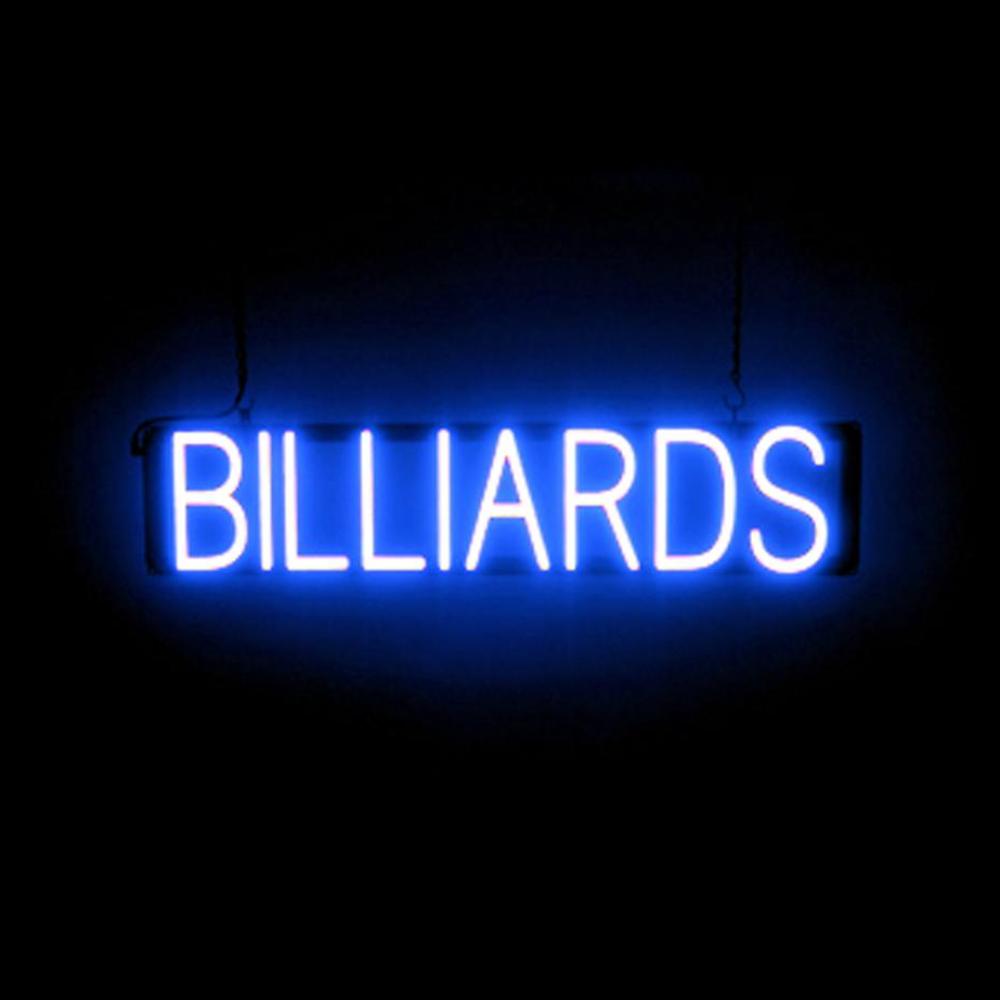 Insegna Billiardo SpellBrite | Insegna Biliardo Neon Look, Luce LED | 29,4" x 6,3" - Foto 10 di 11