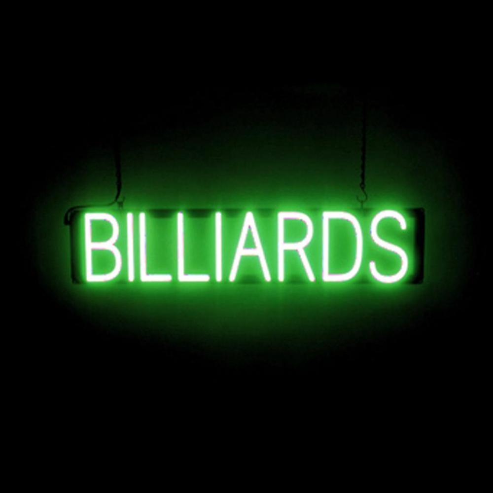 Insegna Billiardo SpellBrite | Insegna Biliardo Neon Look, Luce LED | 29,4" x 6,3" - Foto 11 di 11