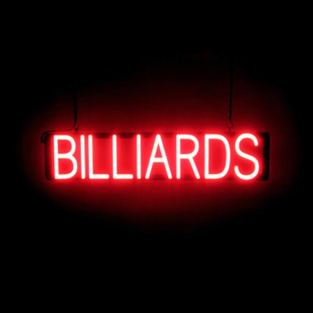 Insegna Billiardo SpellBrite | Insegna Biliardo Neon Look, Luce LED | 29,4" x 6,3" - Foto 8 di 11