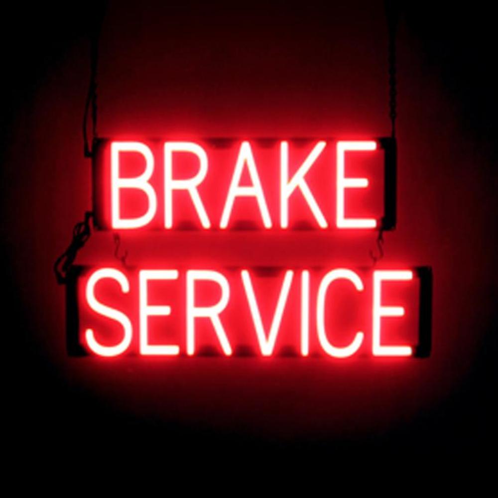 SpellBrite BRAKE SERVICE Sign | Neon Sign Look, LED Light | 24.9″ x 15.0″