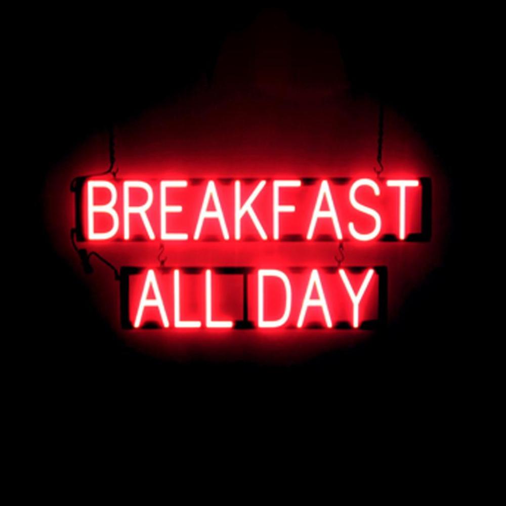 SpellBrite BREAKFAST ALL DAY Sign | Neon Sign Look, LED Light | 35.0&Prime; x 15.0&Prime;