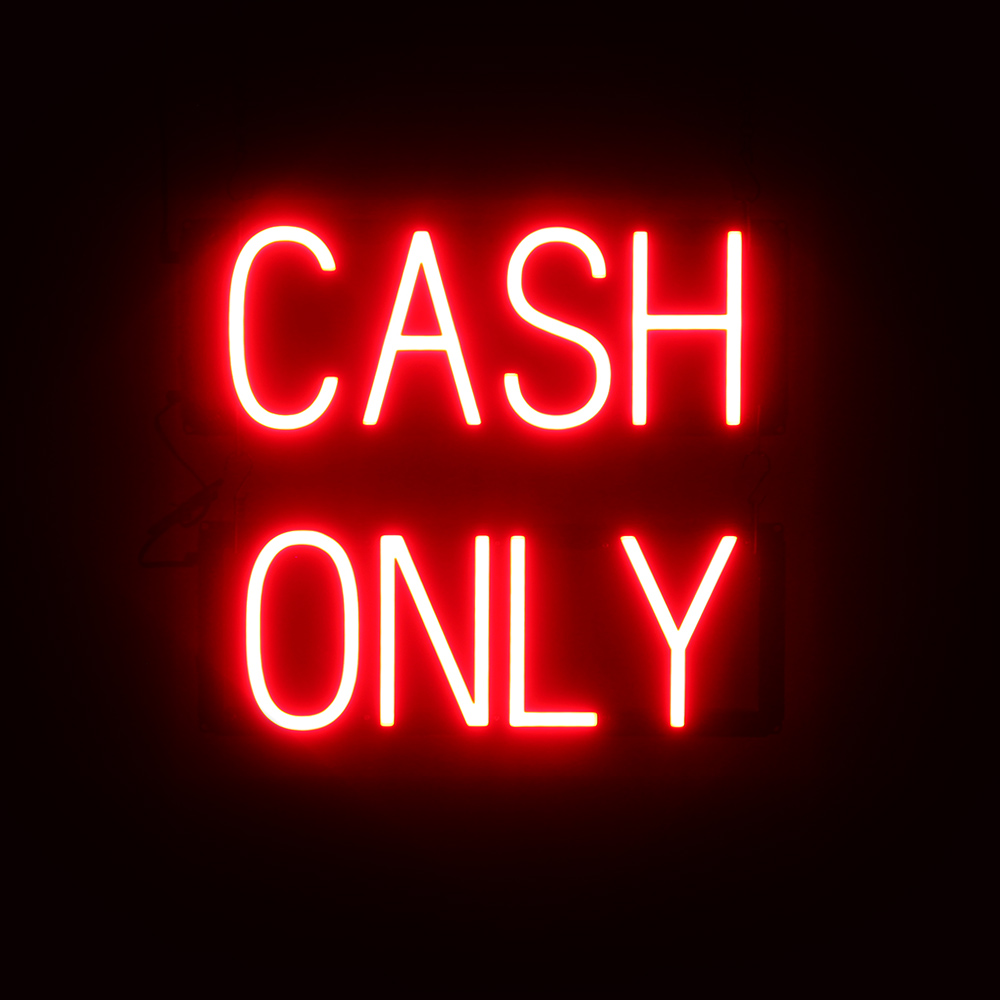 SpellBrite CASH ONLY Sign | Neon Cash Only Sign Look, LED Light | 17.5″ x 15.0″