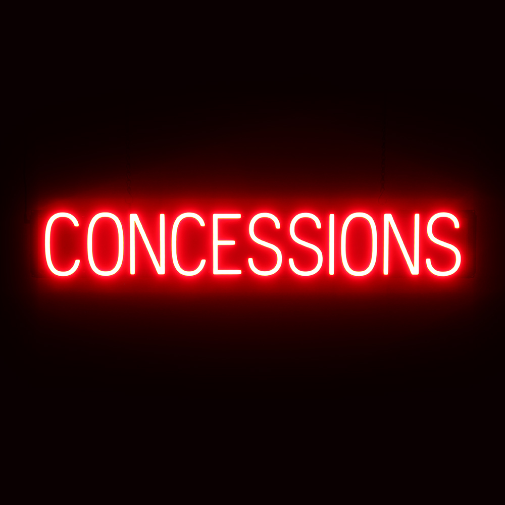 SpellBrite CONCESSIONS Sign | Neon Sign Look, LED Light | 40.6″ x 6.3″