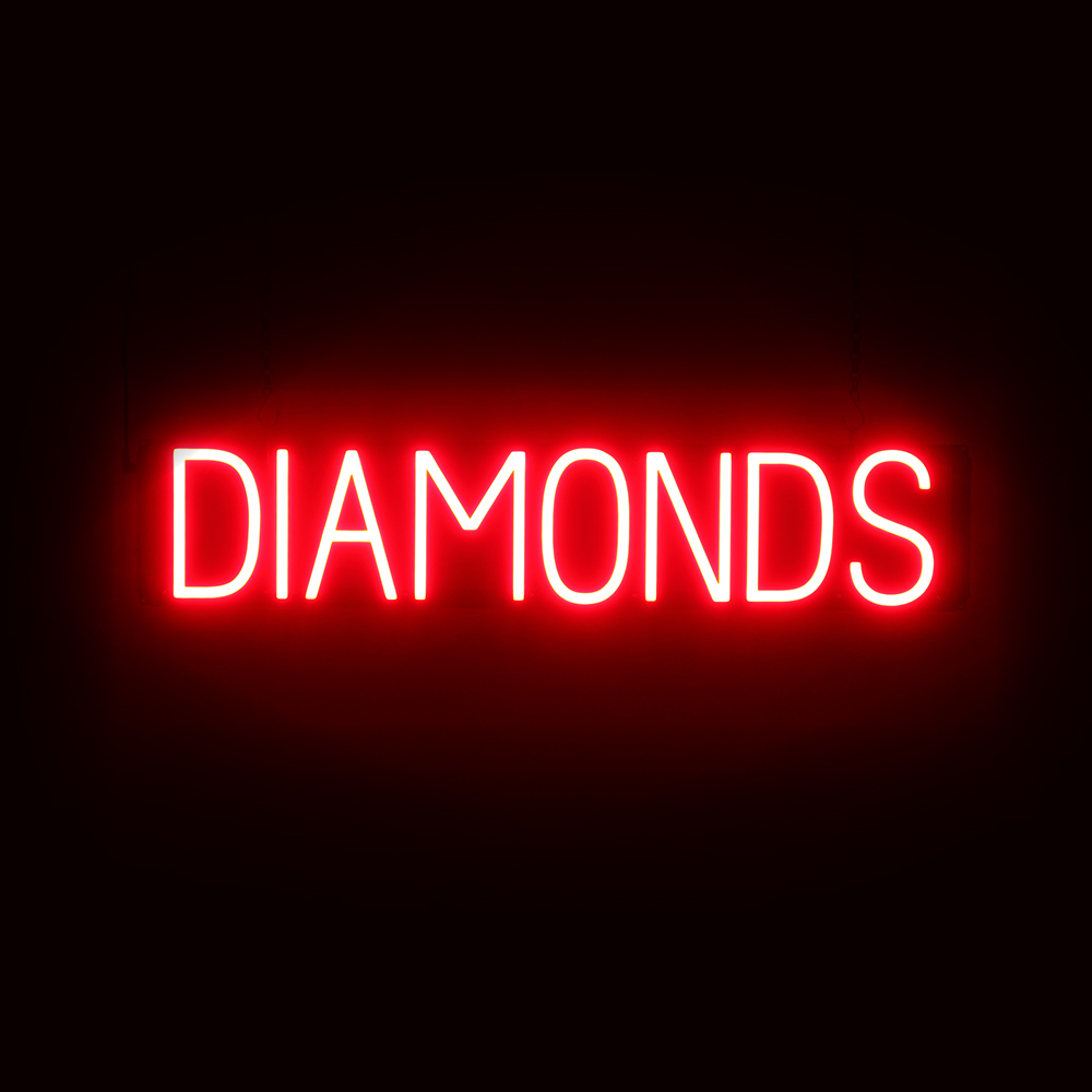 SpellBrite DIAMONDS Sign | Neon Diamonds Sign Look, LED Light | 31.0&Prime; x 6.3&Prime;