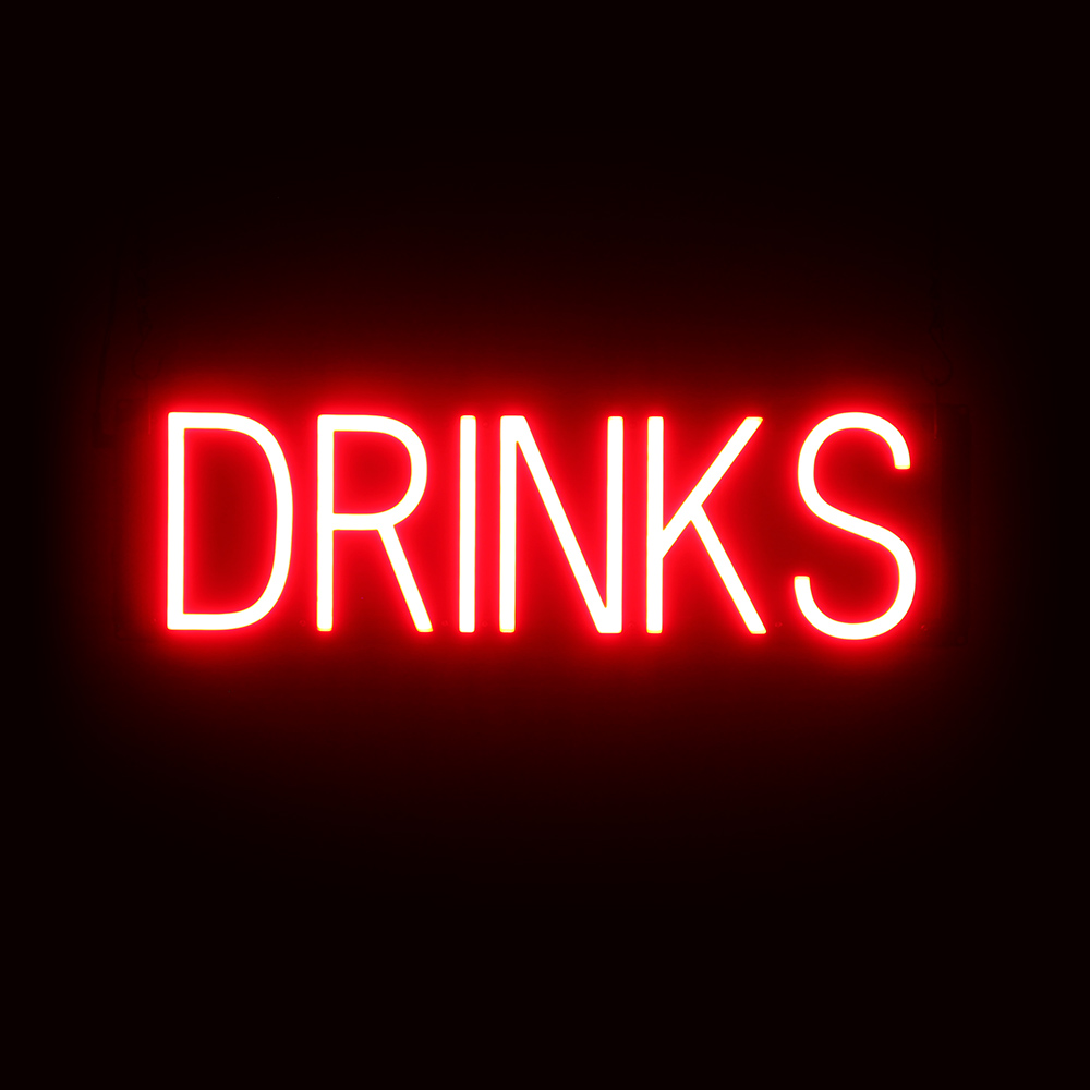 SpellBrite DRINKS Sign | Neon Drinks Sign Look, LED Light | 21.9″ x 6.3″