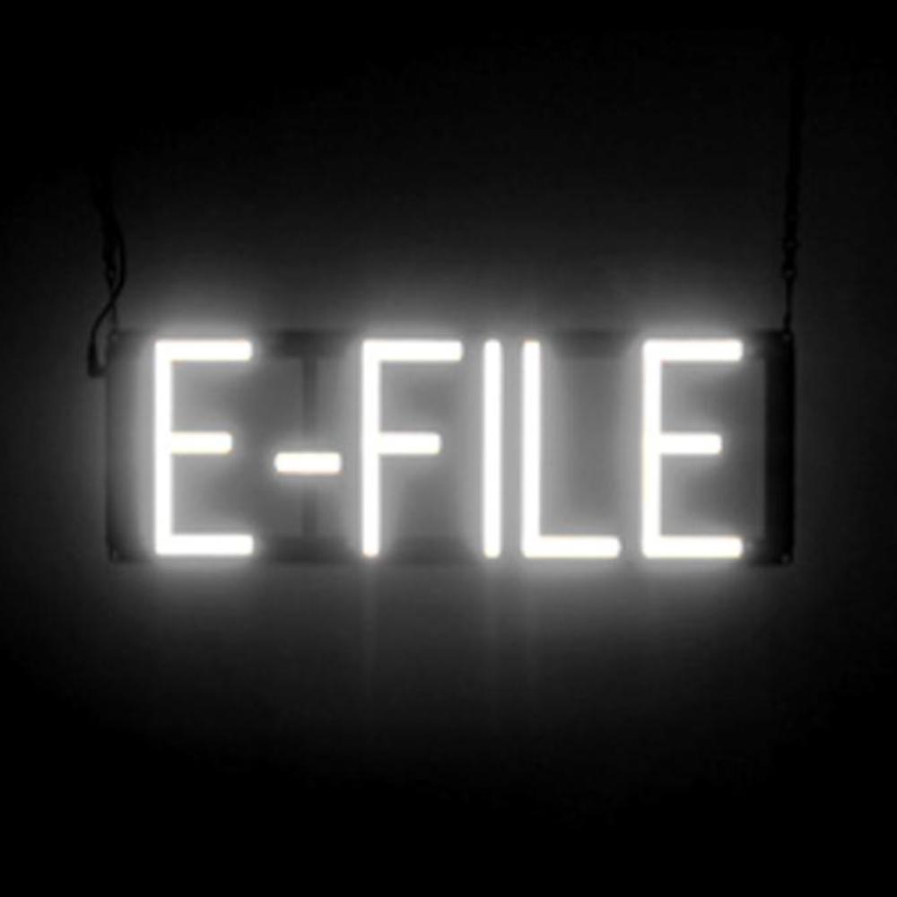 SpellBrite E-FILE Sign | Neon E-File Sign Look, LED Light | 18.3" x 6.3" - Picture 9 of 11