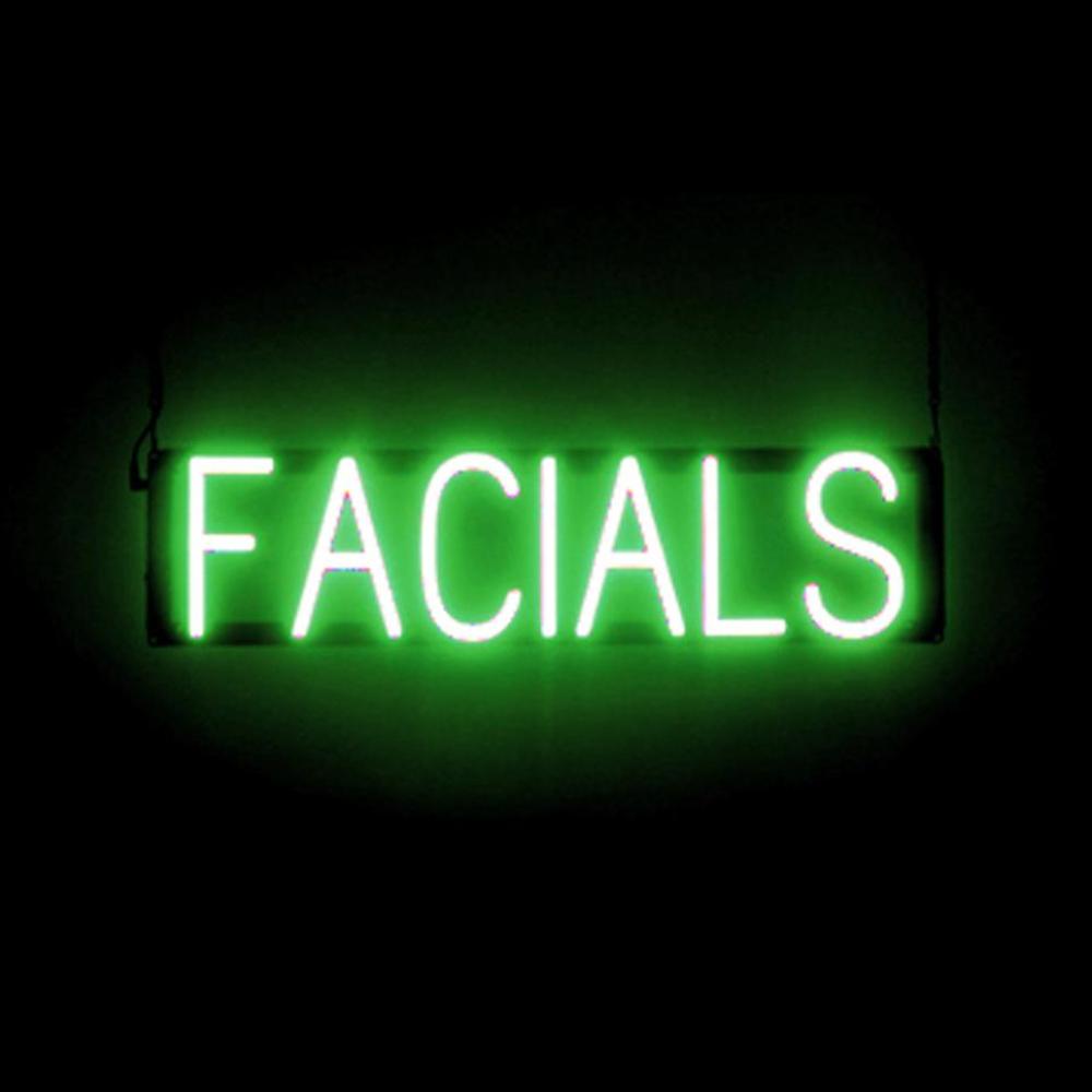 SpellBrite FACIALS Sign | Neon Facials Sign Look, LED Light | 25.3" x 6.3" - Picture 11 of 11