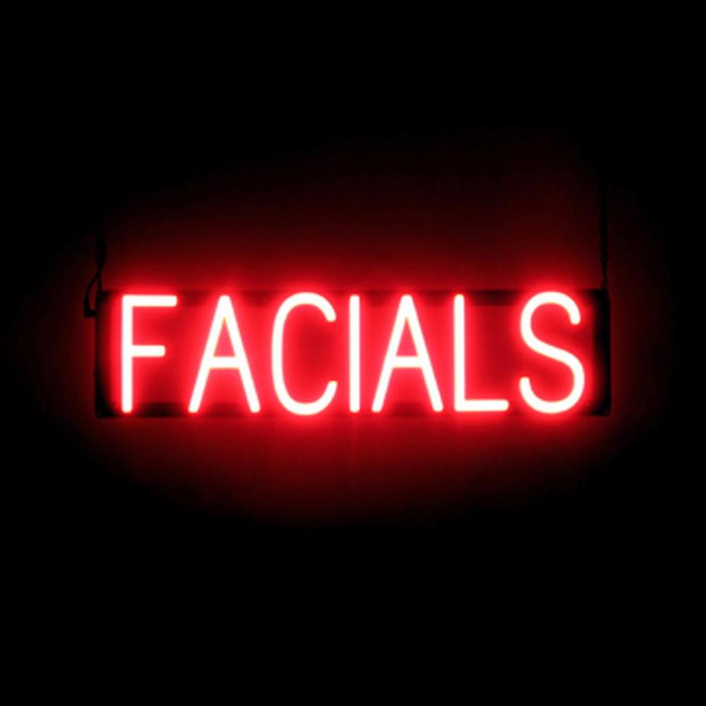SpellBrite FACIALS Sign | Neon Facials Sign Look, LED Light | 25.3" x 6.3" - Picture 8 of 11