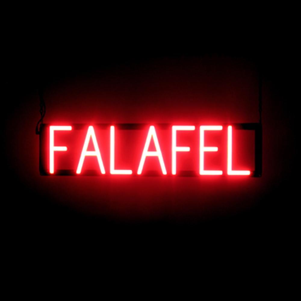 SpellBrite FALAFEL Sign | Neon Falafel Sign Look, LED Light | 26.3&Prime; x 6.3&Prime;