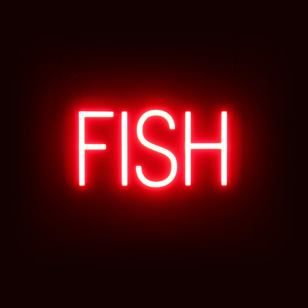 SpellBrite FISH Sign | Neon Fish Sign Look, LED Light | 13.9″ x 6.3″