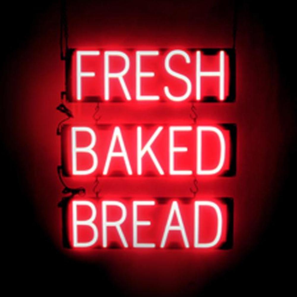 SpellBrite FRESH BAKED BREAD Sign | Neon Sign Look, LED Light | 20.5
