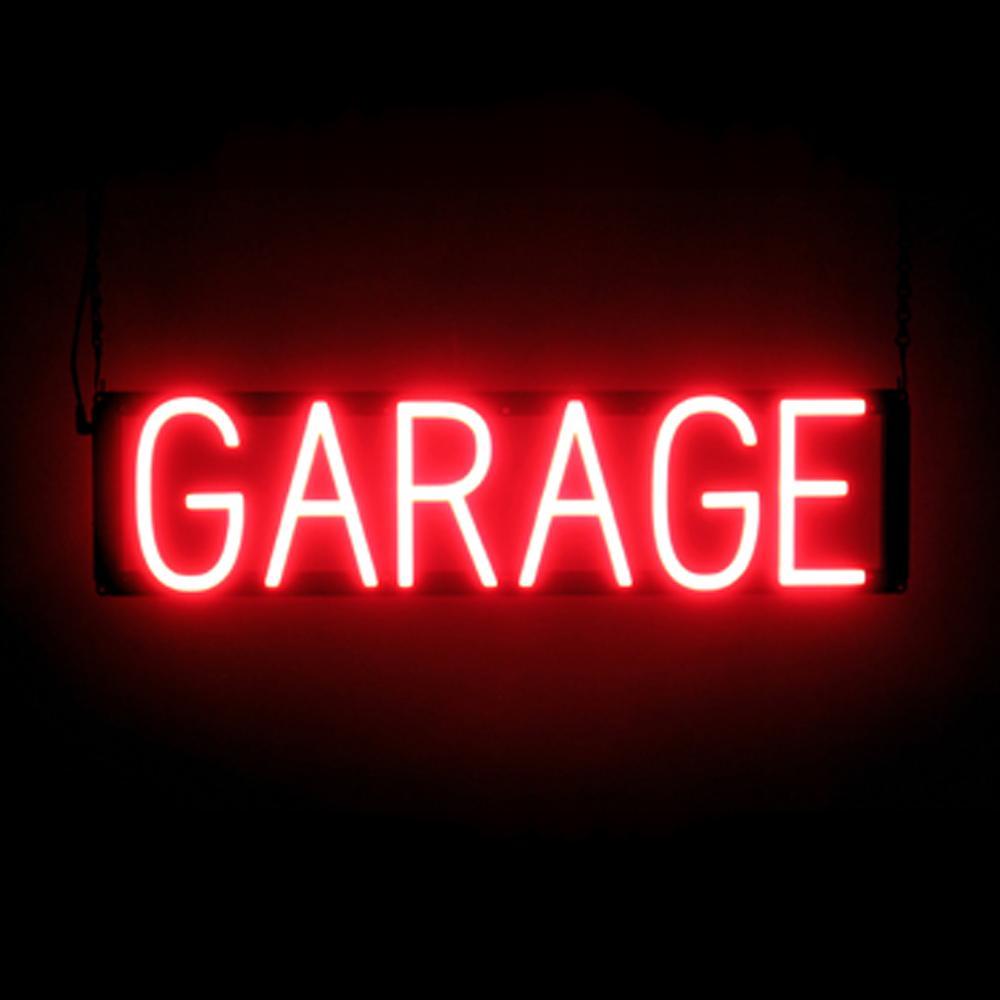 SpellBrite GARAGE Sign | Neon Garage Sign Look, LED Light | 24.9" x 6.3" - Picture 8 of 11