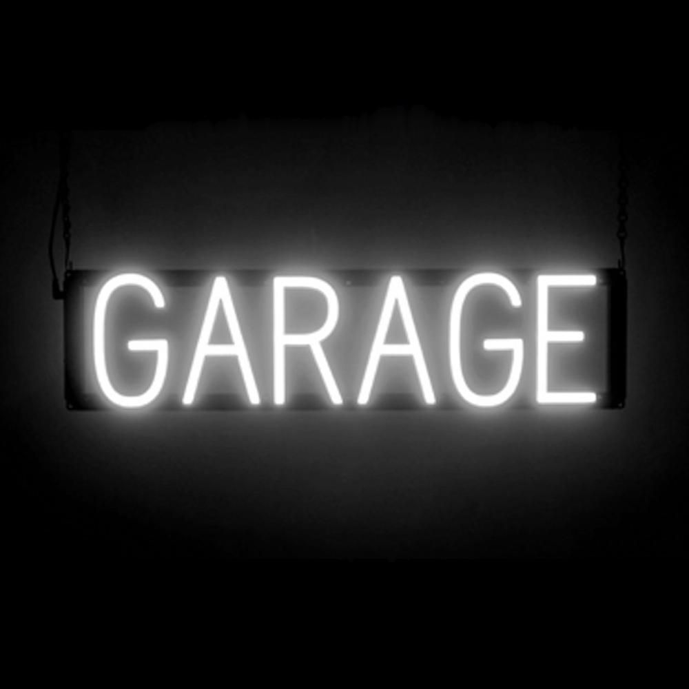 SpellBrite GARAGE Sign | Neon Garage Sign Look, LED Light | 24.9" x 6.3" - Picture 9 of 11
