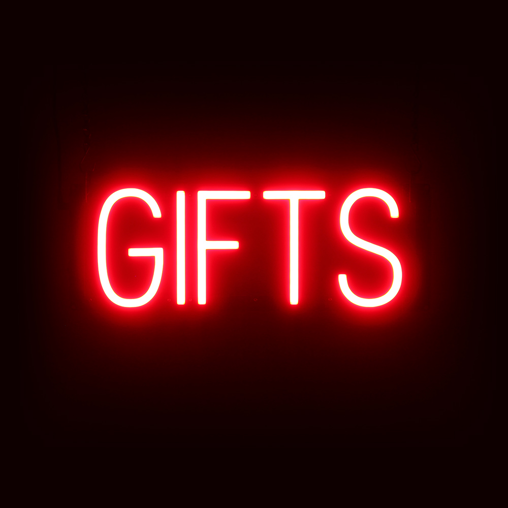 SpellBrite GIFTS Sign | Neon Gifts Sign Look, LED Light | 17.6″ x 6.3″