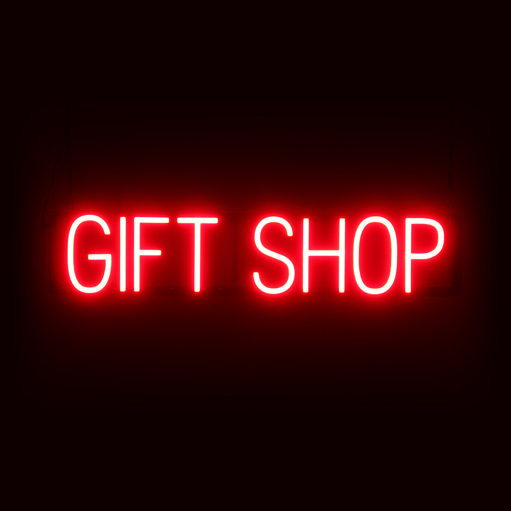 SpellBrite GIFT SHOP Sign | Neon Gift Shop Sign Look, LED Light | 30.8″ x 6.3″