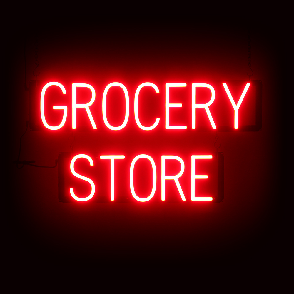 SpellBrite GROCERY STORE Sign | Neon Sign Look, LED Light | 28.3&Prime; x 15.0&Prime;