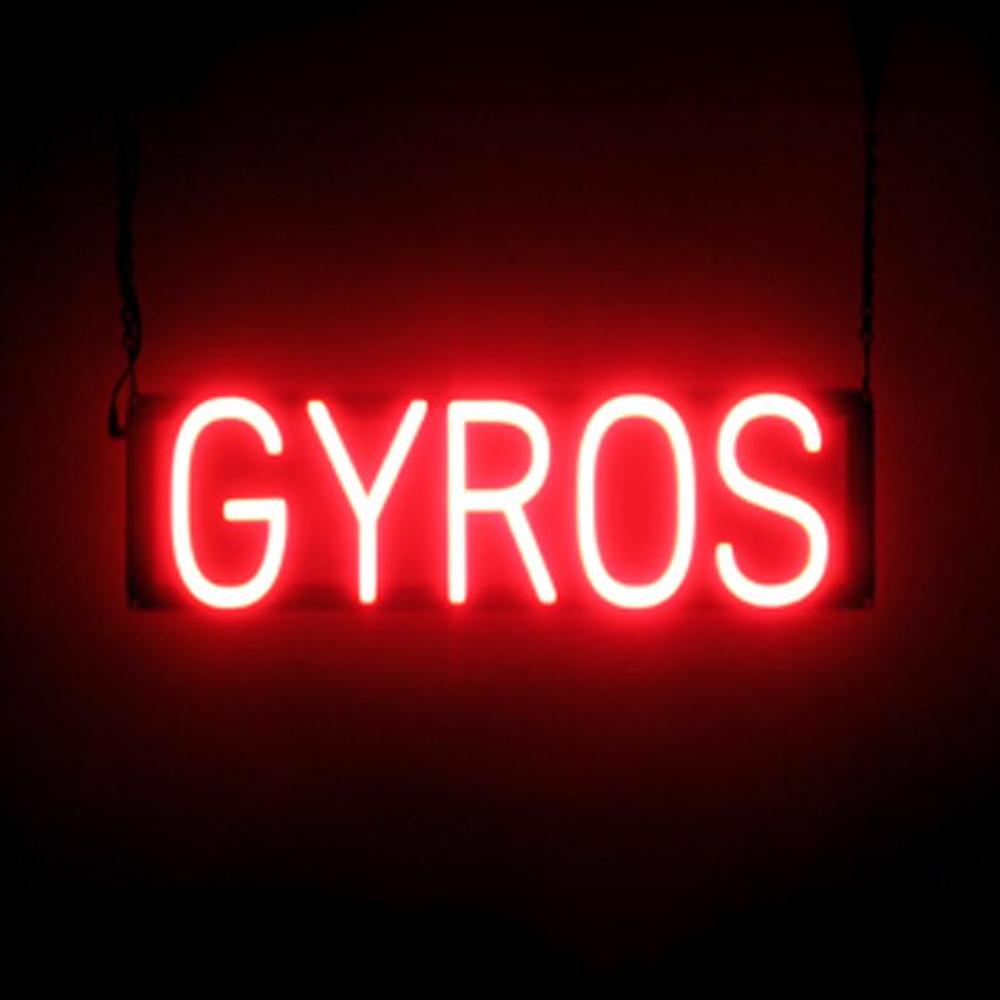 SpellBrite GYROS Sign | Neon Gyros Sign Look, LED Light | 21.3″ x 6.3″