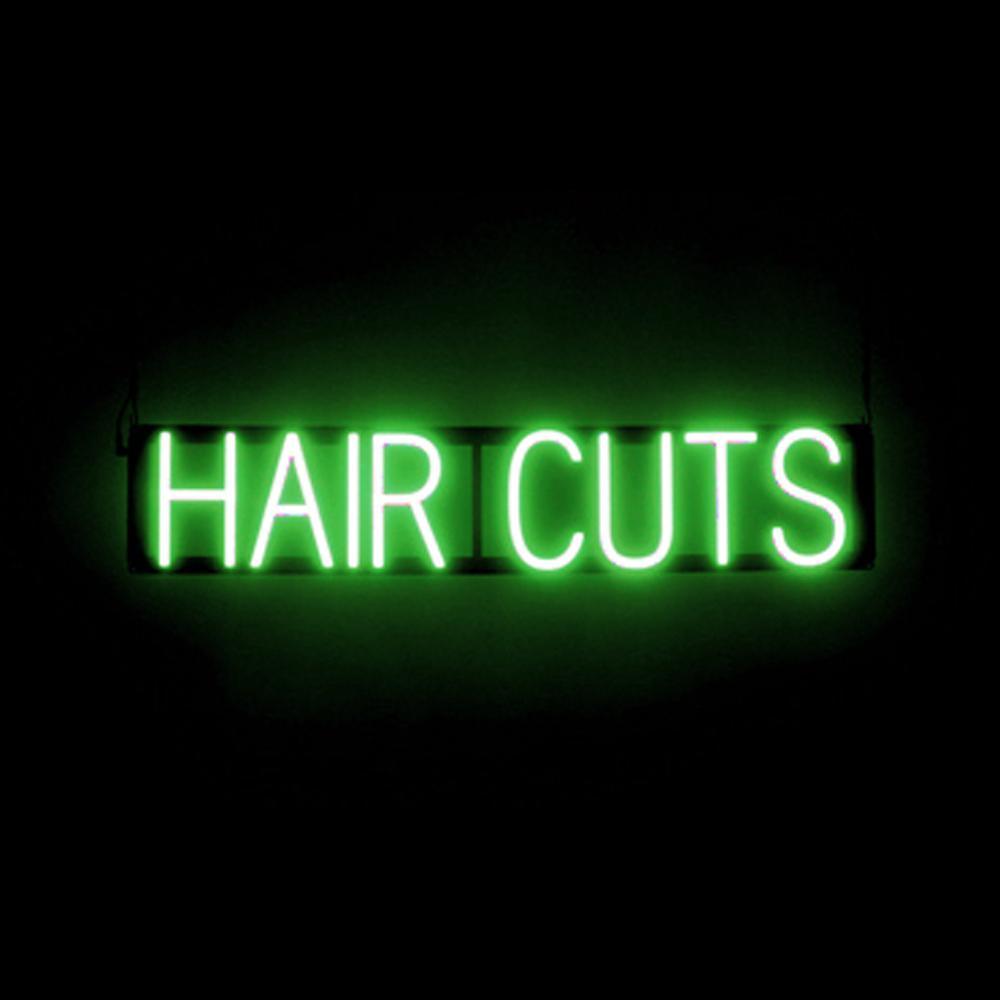 SpellBrite HAIR CUTS Sign | Neon Hair Cuts Sign Look, LED Light | 31.6" x 6.3" - Picture 11 of 11