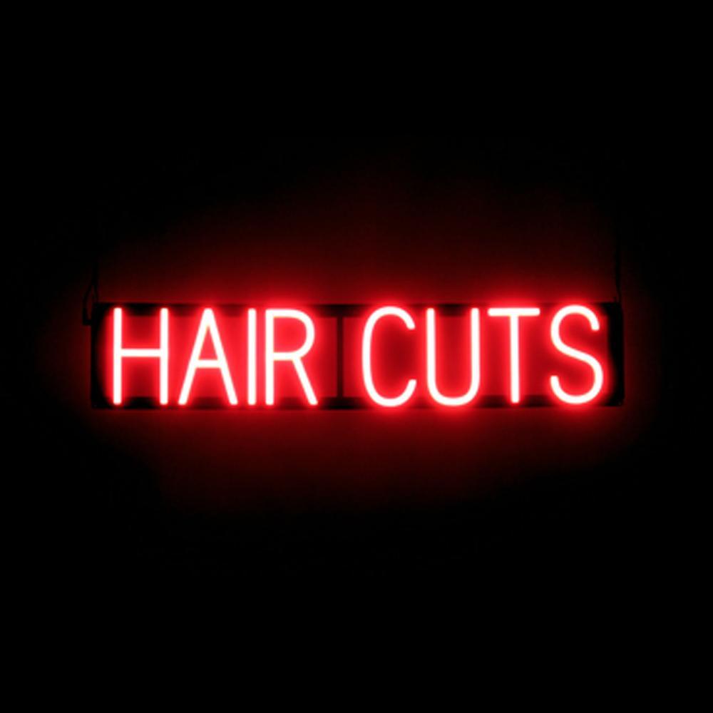 SpellBrite HAIR CUTS Sign | Neon Hair Cuts Sign Look, LED Light | 31.6" x 6.3" - Picture 8 of 11
