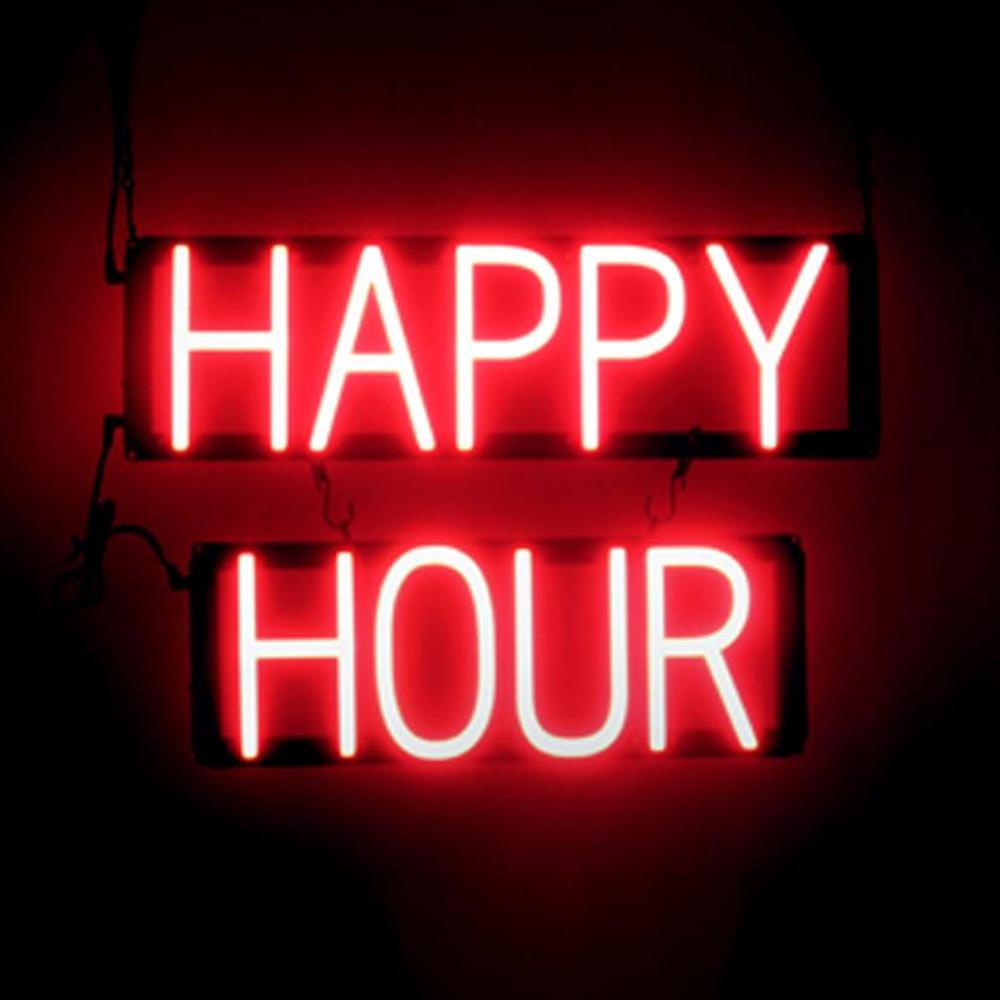 SpellBrite HAPPY HOUR Sign | Neon Sign Look, LED Light | 21.0″ x 15.0″