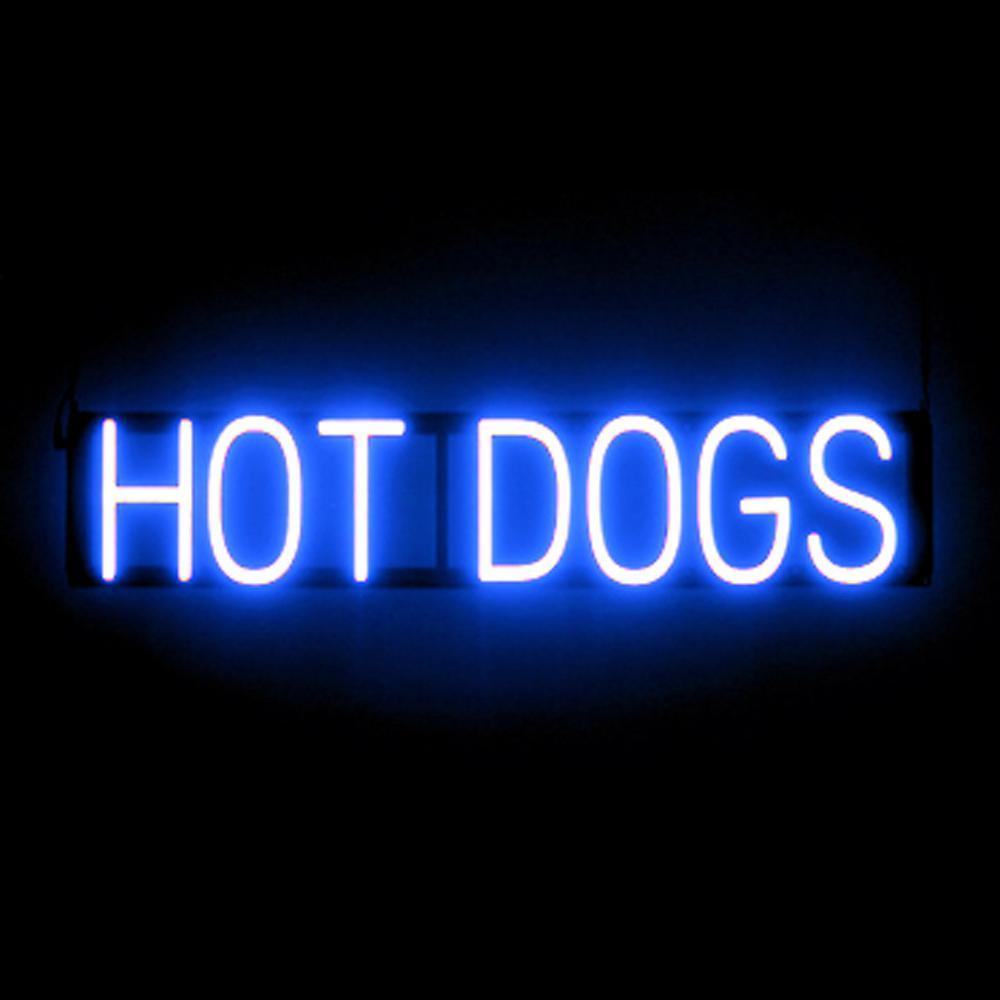 SpellBrite HOT DOGS Sign | Neon Hot Dogs Sign Look, LED Light | 30.8" x 6.3"