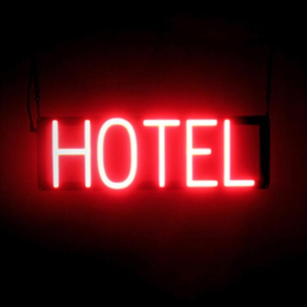 SpellBrite HOTEL Sign | Neon Hotel Sign Look, LED Light | 19.8″ x 6.3″