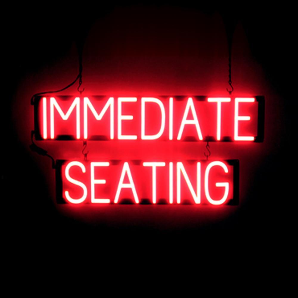 SpellBrite IMMEDIATE SEATING Sign | Neon Sign Look, LED Light | 31.6&Prime; x 15.0&Prime;
