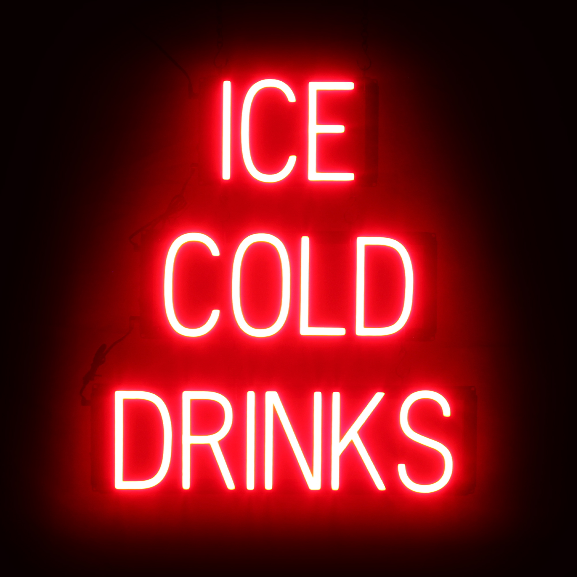 SpellBrite ICE COLD DRINKS Sign | Neon Sign Look, LED Light | 21.9″ x 23.8″