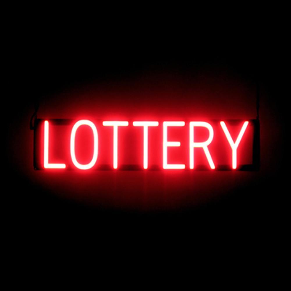 SpellBrite LOTTERY Sign | Neon Lottery Sign Look, LED Light | 27.4″ x 6.3″
