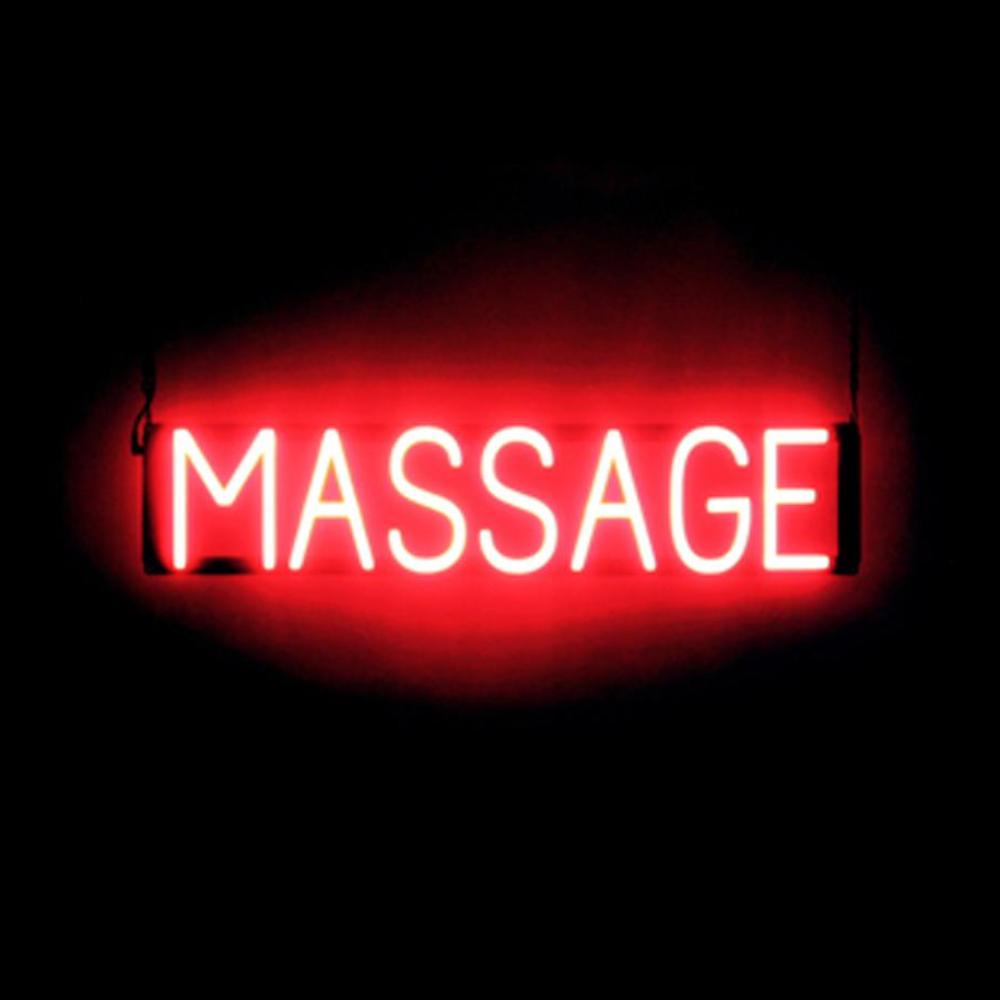 SpellBrite MASSAGE Sign | Neon Massage Sign Look, LED Light | 29.6" x 6.3" - Picture 8 of 11