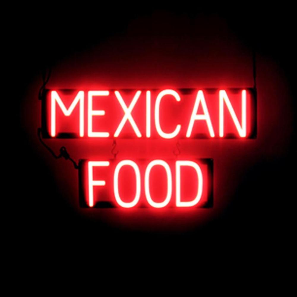 SpellBrite MEXICAN FOOD Sign | Neon Sign Look, LED Light | 26.9″ x 15.0″