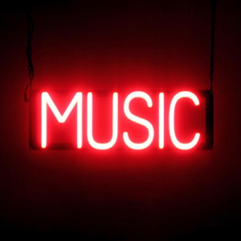 SpellBrite MUSIC Sign | Neon Music Sign Look, LED Light | 19.1″ x 6.3″