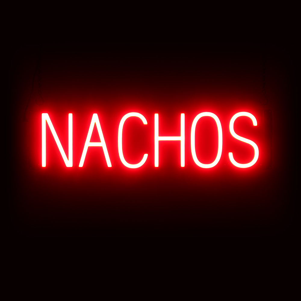 SpellBrite NACHOS Sign | Neon Nachos Sign Look, LED Light | 25.2″ x 6.3″
