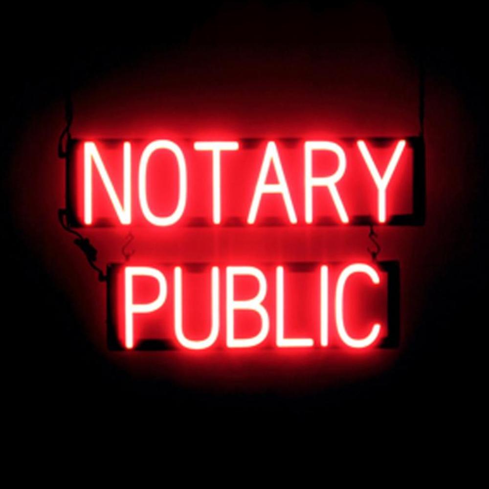 SpellBrite NOTARY PUBLIC Sign | Neon Sign Look, LED Light | 25.3″ x 15.0″
