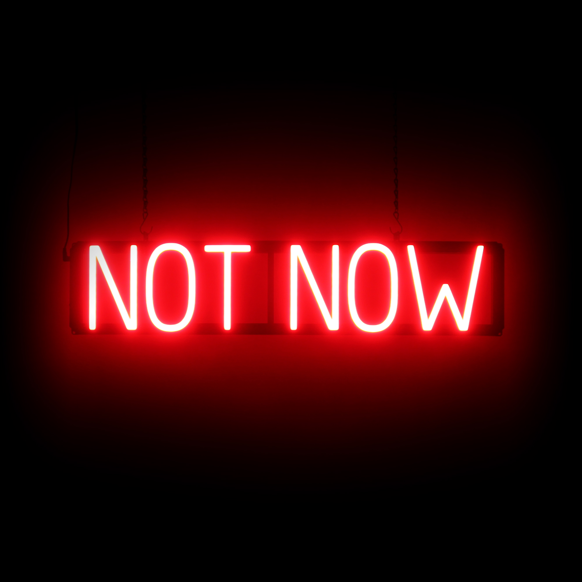 SpellBrite NOT NOW Sign | Neon Not Now Sign Look, LED Light | 28.8&Prime; x 6.3&Prime;