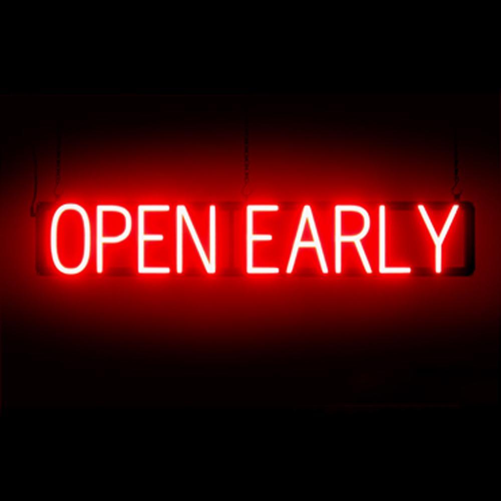 SpellBrite OPEN EARLY Sign | Neon Sign Look, LED Light | 37.0″ x 6.3″