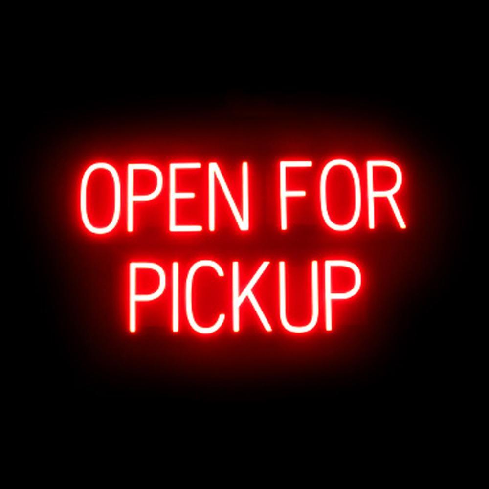 SpellBrite OPEN FOR PICKUP Sign | Neon Sign Look, LED Light | 29.3&Prime; x 15.0&Prime;