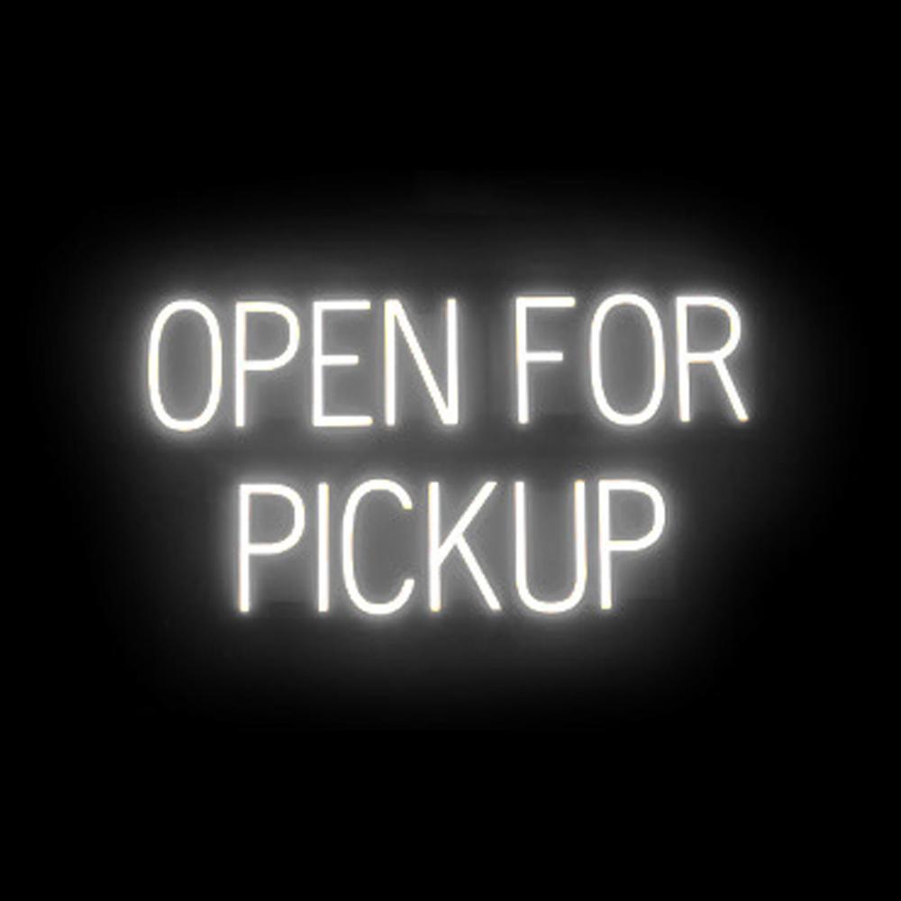 SpellBrite OPEN FOR PICKUP Sign | Neon Sign Look, LED Light | 29.3" x 15.0"
