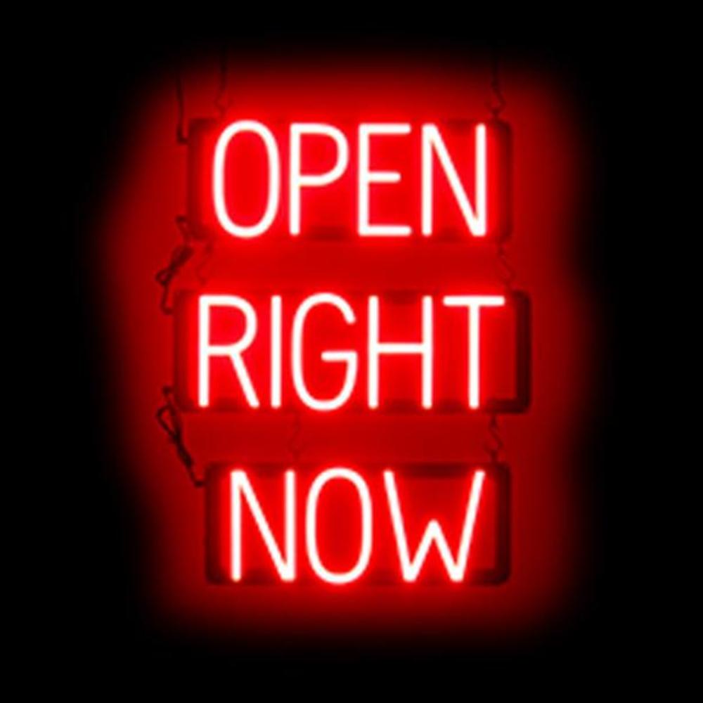 SpellBrite OPEN RIGHT NOW Sign | Neon Sign Look, LED Light | 18.1&Prime; x 23.8&Prime;