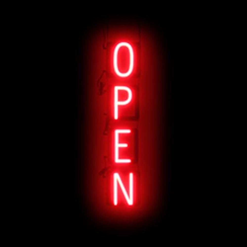 SpellBrite VERTICAL OPEN Sign | Neon Sign Look, LED Light | 6.0&Prime; x 32.5&Prime;