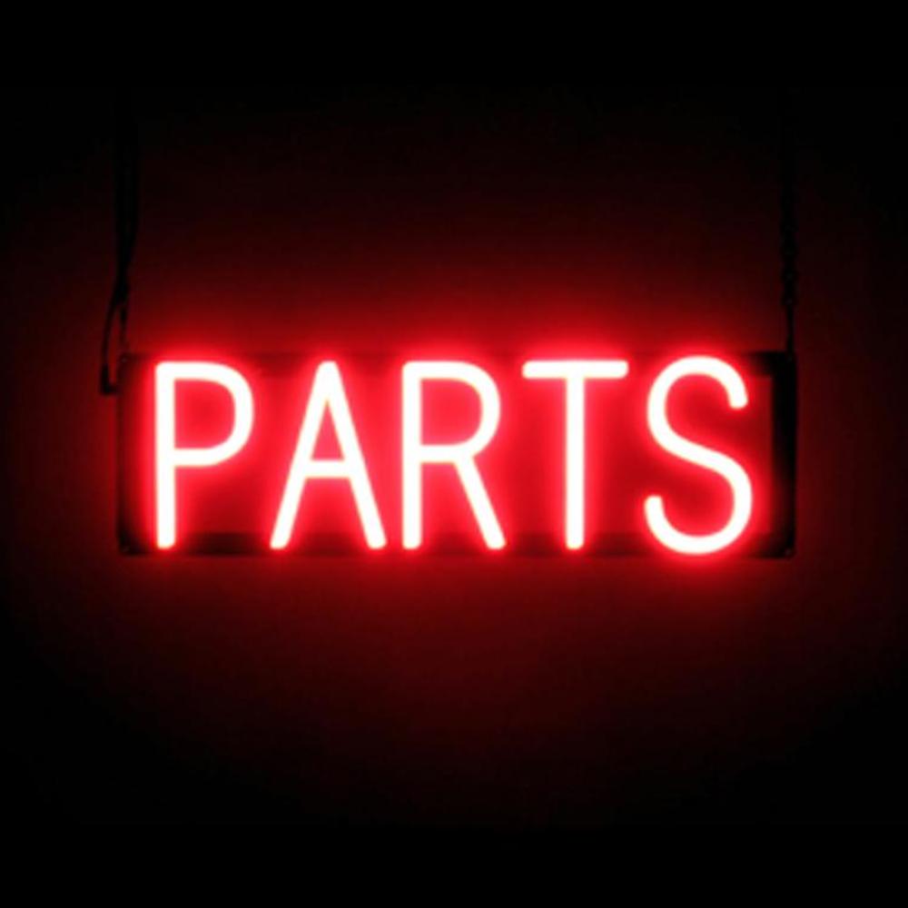 SpellBrite PARTS Sign | Neon Parts Sign Look, LED Light | 20.7″ x 6.3″