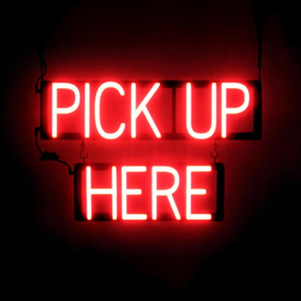 SpellBrite PICK UP HERE Sign | Neon Sign Look, LED Light | 23.4&Prime; x 15.0&Prime;