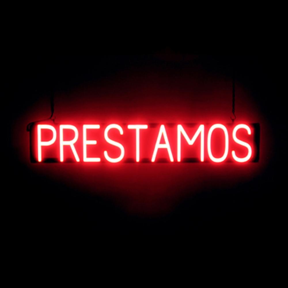 SpellBrite PRESTAMOS Sign | Neon Prestamos Sign Look, LED Light | 36.2″ x 6.3″
