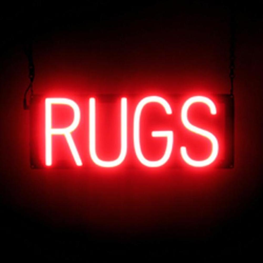 SpellBrite RUGS Sign | Neon Rugs Sign Look, LED Light | 17.0″ x 6.3″