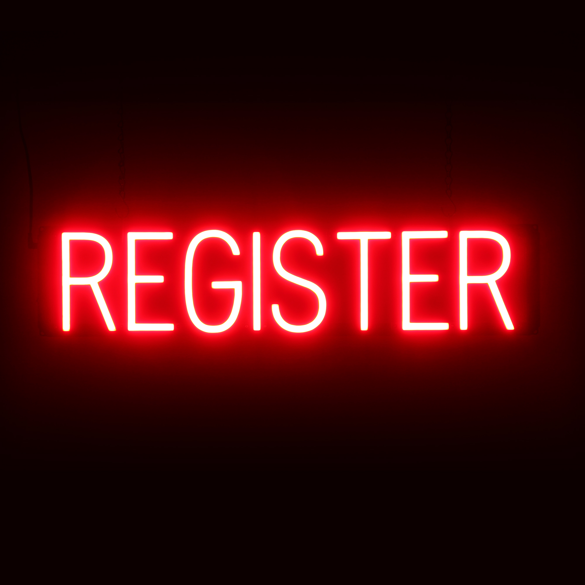 SpellBrite REGISTER Sign | Neon Register Sign Look, LED Light | 28.1&Prime; x 6.3&Prime;