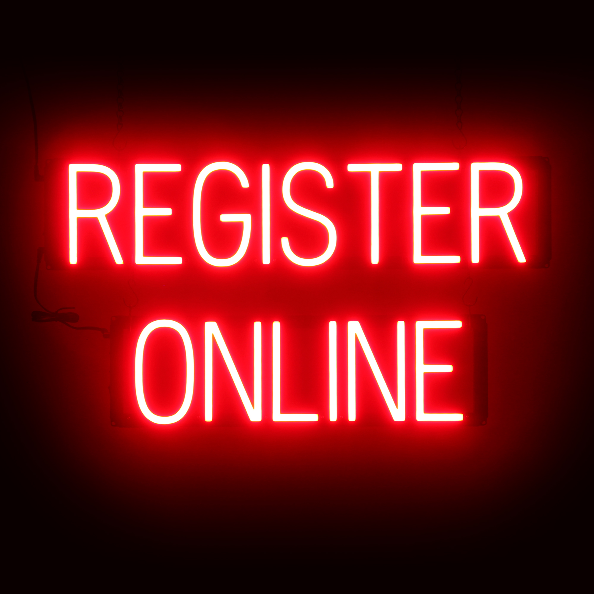 SpellBrite REGISTER ONLINE Sign | Neon Sign Look, LED Light | 28.1″ x 15.0″